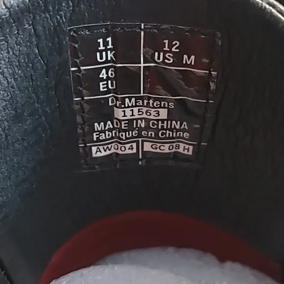 Dr. Martens 11563 Leather Boots Side Zip Lace Up Mens 12 - Picture 3 of 11